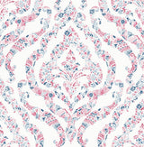 A-Street Prints Featherton Coral Floral Damask Wallpaper
