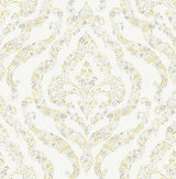 A-Street Prints Featherton Floral Damask Mustard Wallpaper