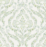 A-Street Prints Featherton Light Green Floral Damask Wallpaper