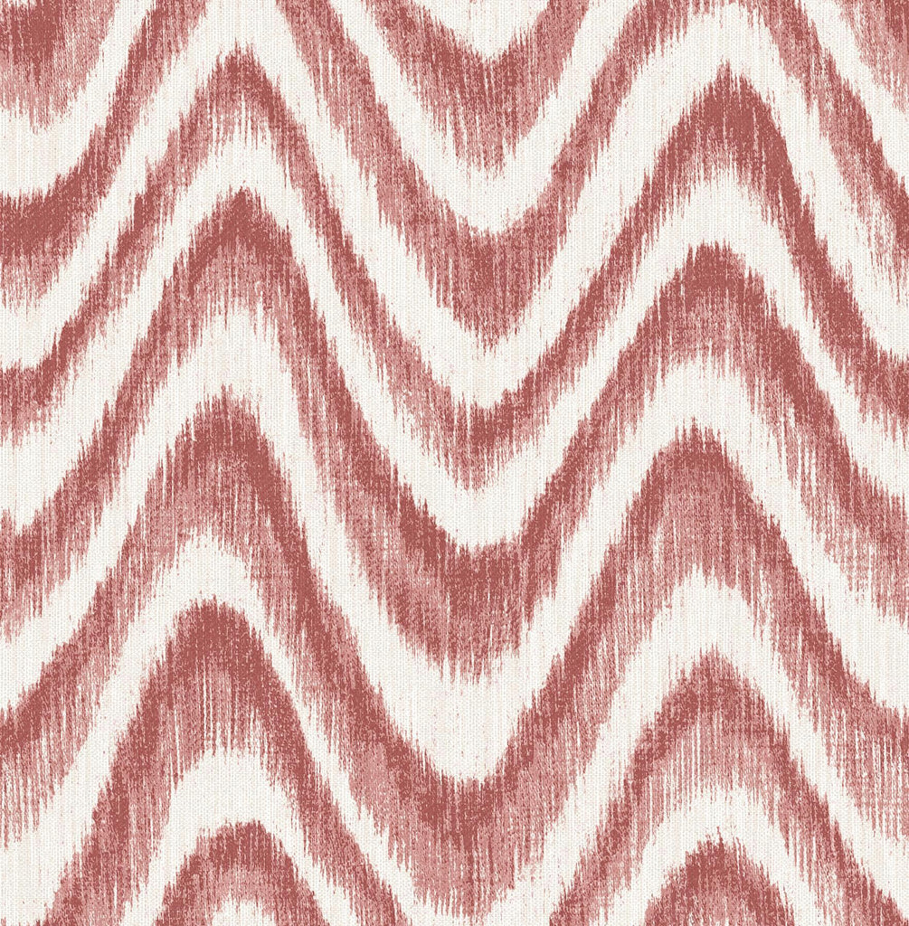 A-Street Prints Bargello Red Faux Grasscloth Wave Wallpaper