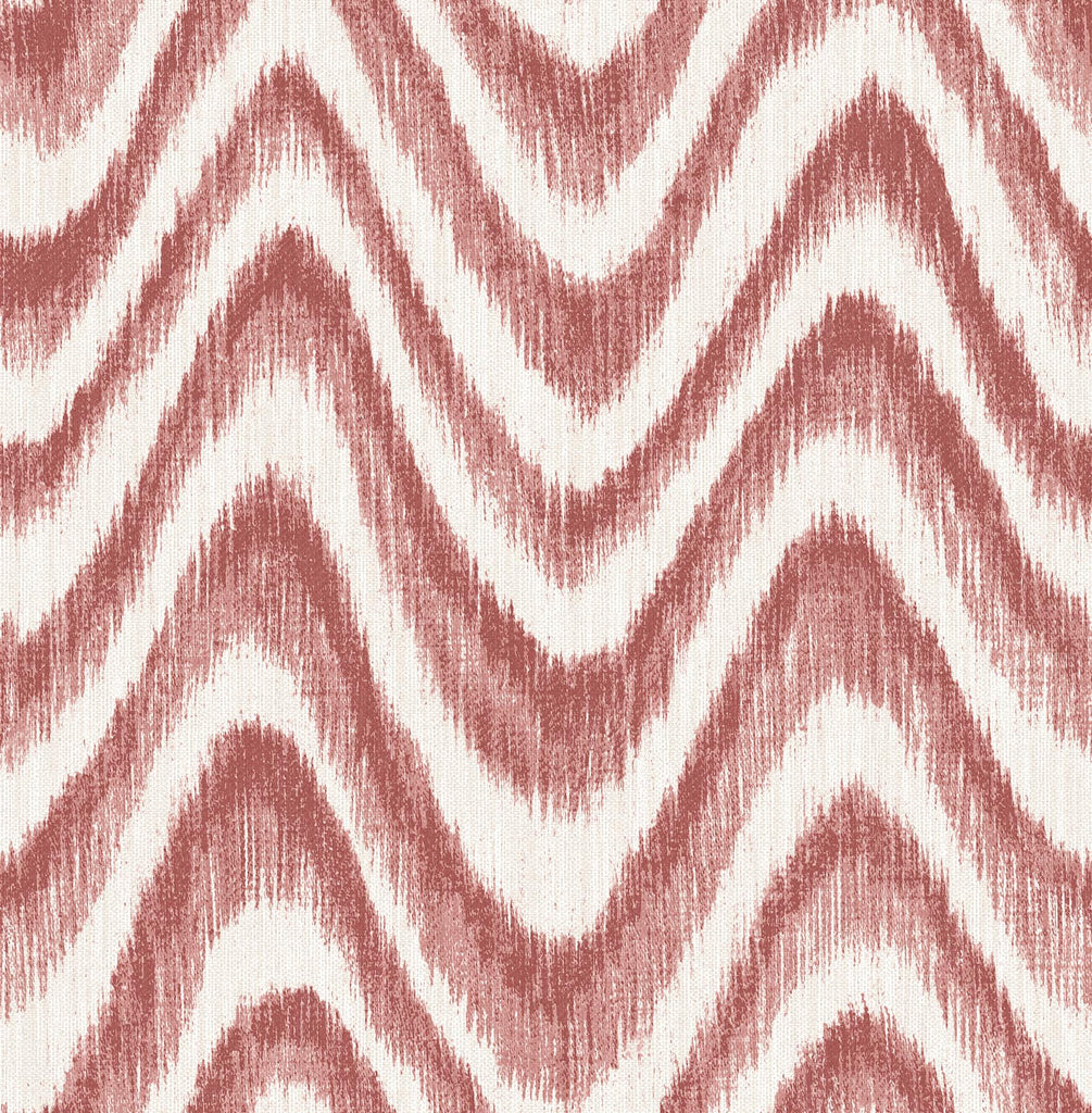 A-Street Prints Bargello Faux Grasscloth Wave Red Wallpaper