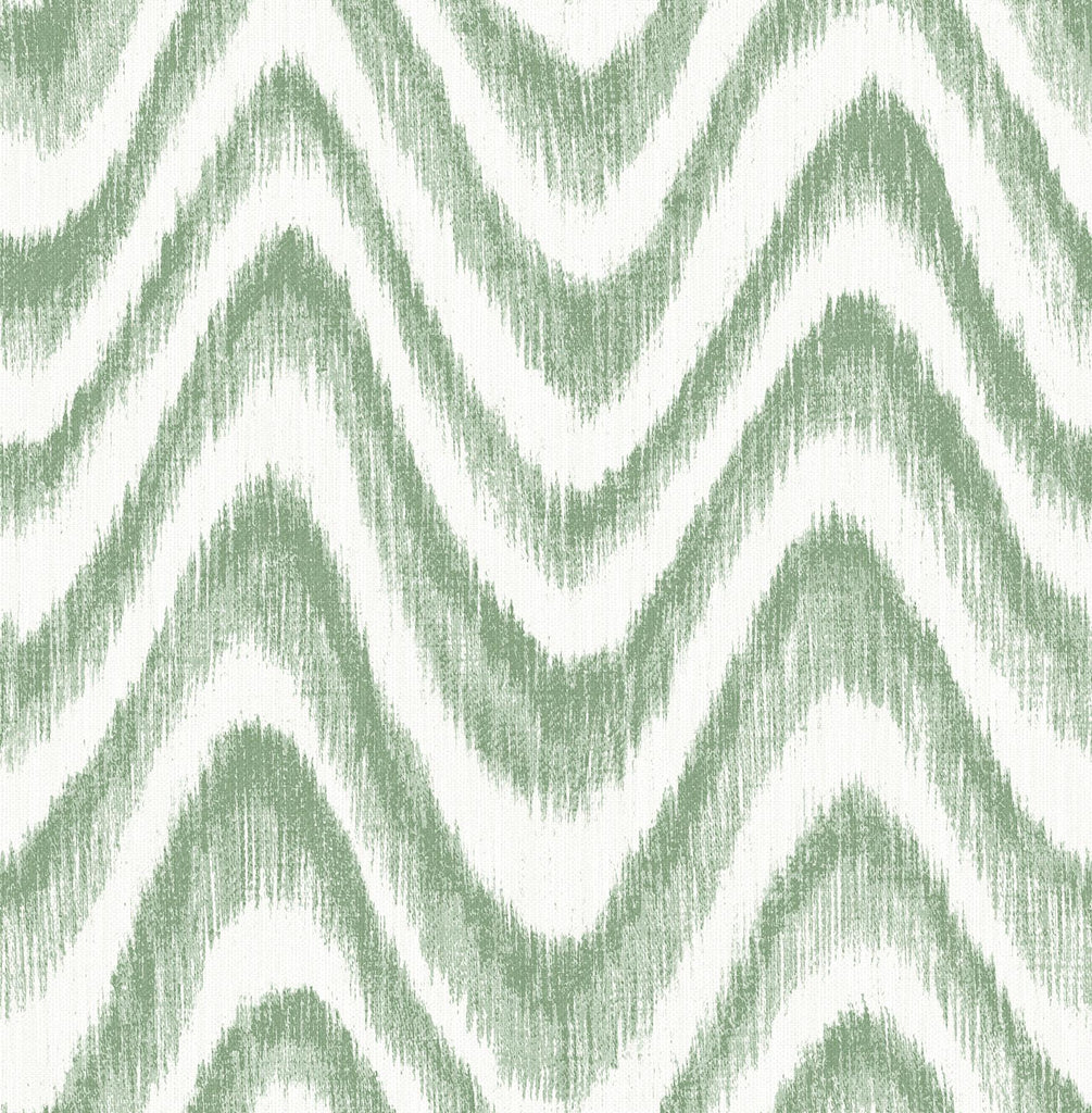 A-Street Prints Bargello Faux Grasscloth Wave Green Wallpaper