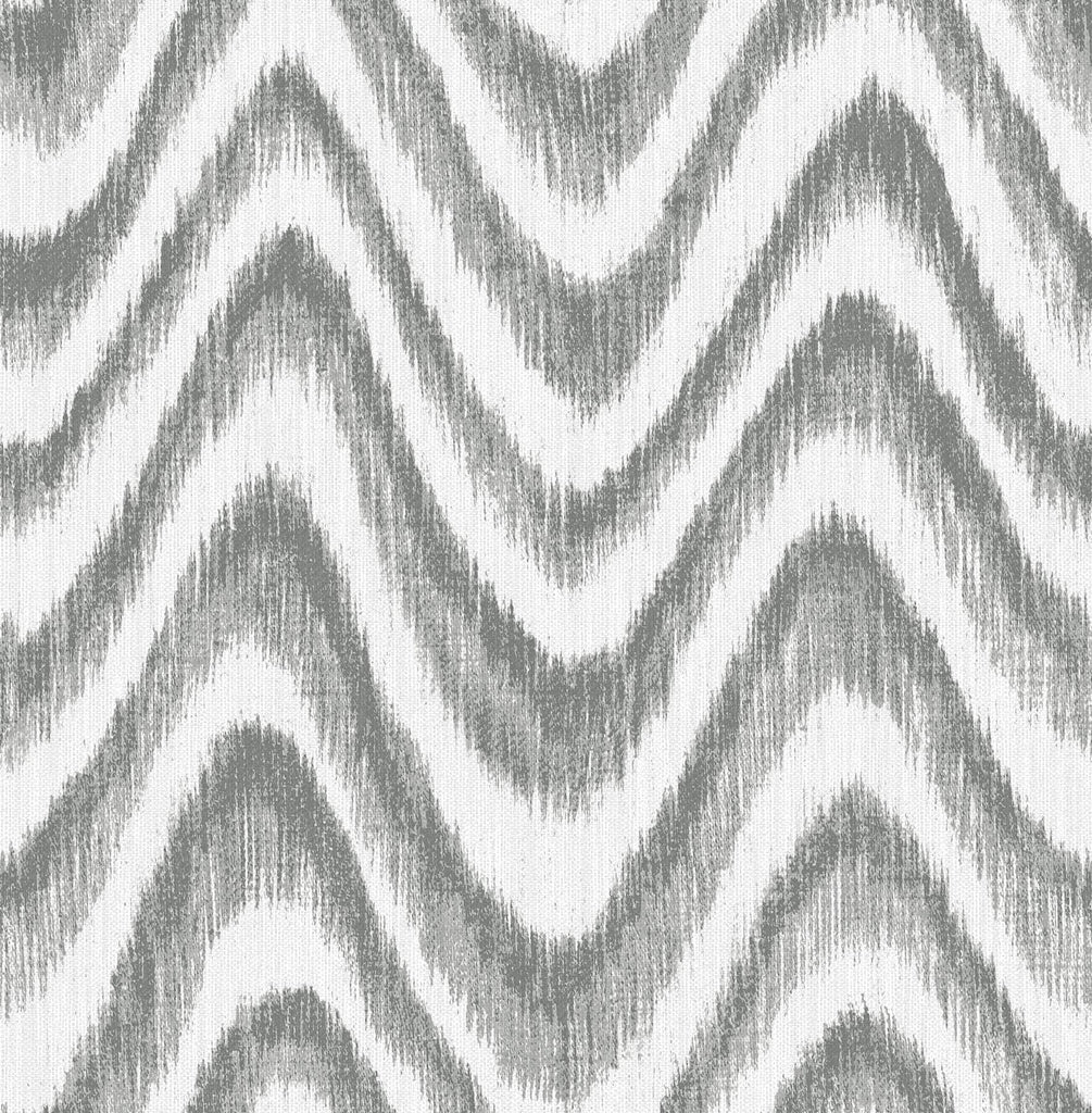 A-Street Prints Bargello Grey Faux Grasscloth Wave Wallpaper