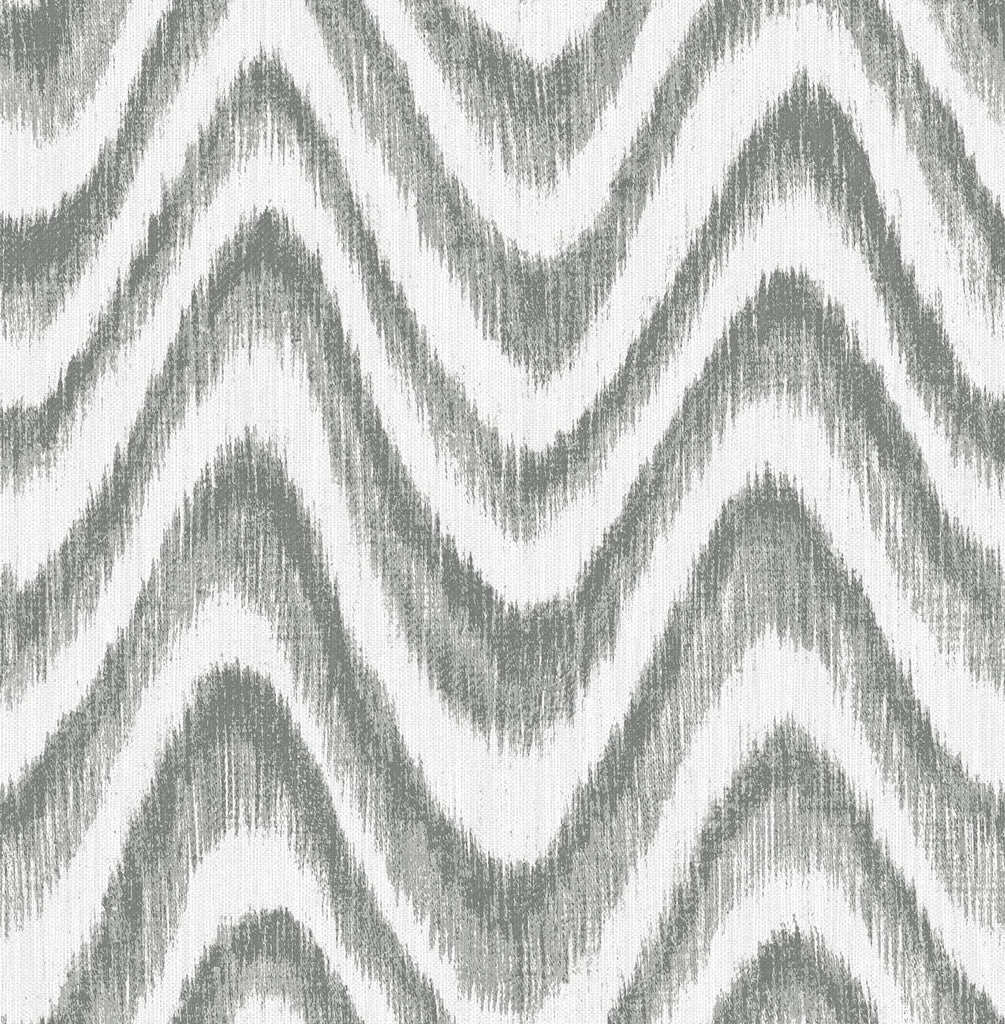 A-Street Prints Bargello Faux Grasscloth Wave Grey Wallpaper