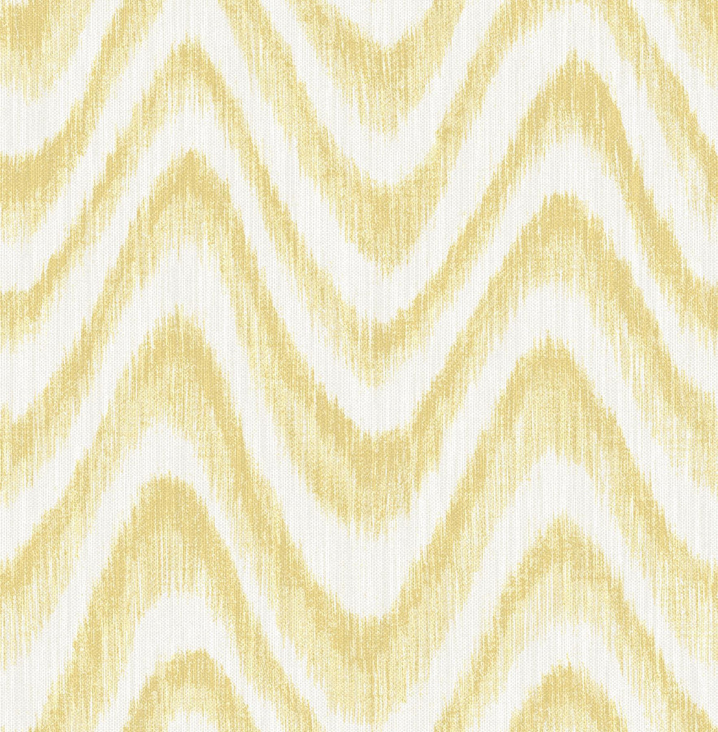 A-Street Prints Bargello Yellow Faux Grasscloth Wave Wallpaper