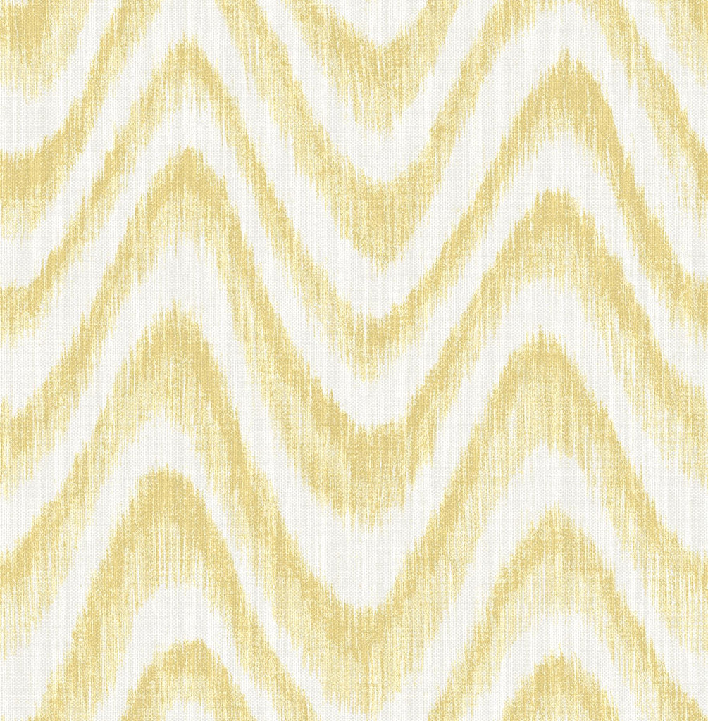 A-Street Prints Bargello Faux Grasscloth Wave Yellow Wallpaper