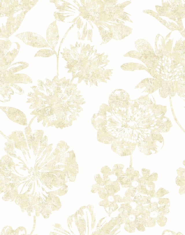 A-Street Prints Folia Beige Floral Wallpaper