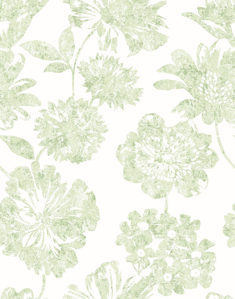 A-Street Prints Folia Light Green Floral Wallpaper