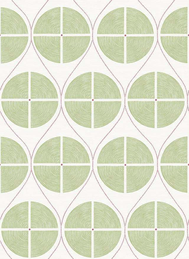 A-Street Prints Luminary Green Ogee Wallpaper