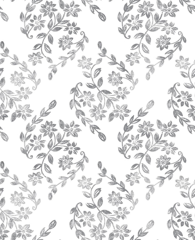 A-Street Prints Arabesque Grey Floral Trail Wallpaper