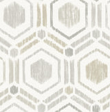 A-Street Prints Borneo Light Grey Geometric Grasscloth Wallpaper