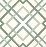 A-Street Prints Saltire Emile Green Lattice Wallpaper