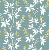 A-Street Prints Linnea Elsa Teal Botanical Trail Wallpaper