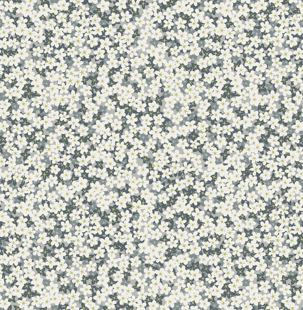 A-Street Prints Giverny Grey Miniature Floral Wallpaper