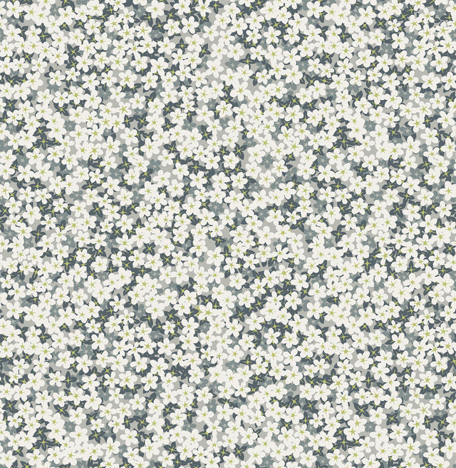 A-Street Prints Giverny Grey Miniature Floral Wallpaper