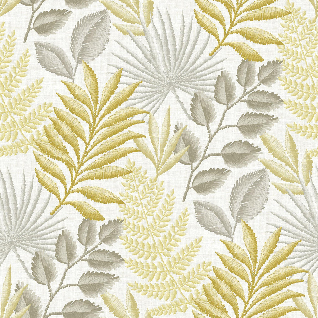 A-Street Prints Palomas Mustard Botanical Wallpaper