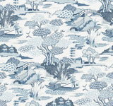 A-Street Prints Joy De Vie Toile Blue Wallpaper