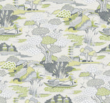 A-Street Prints Joy De Vie Green Toile Wallpaper