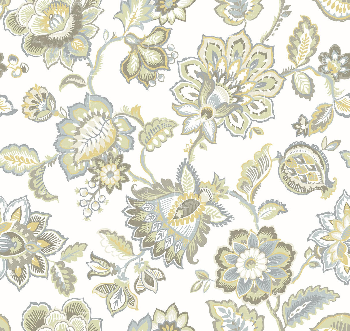 A-Street Prints Corona Jacobean Mustard Wallpaper