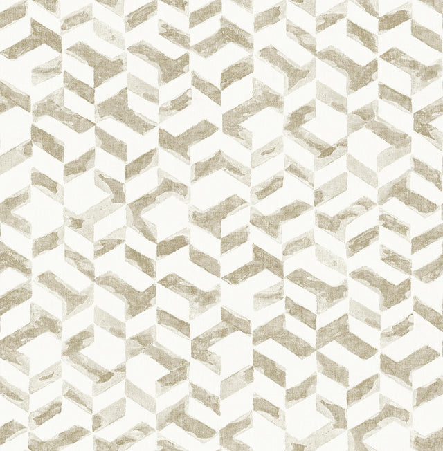 A-Street Prints Theory Chevron Champagne Wallpaper