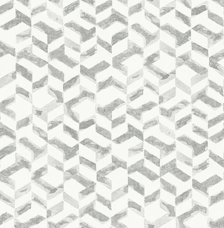 A-Street Prints Theory Chevron Platinum Wallpaper