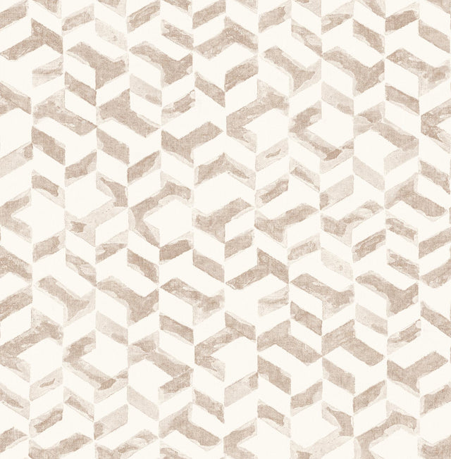 A-Street Prints Theory Chevron Rose Gold Wallpaper