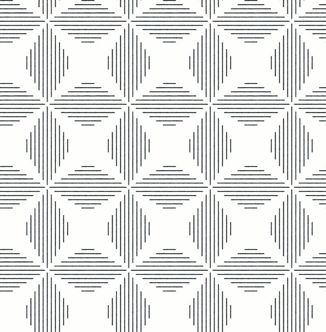 A-Street Prints Theory Geometrics Black Wallpaper