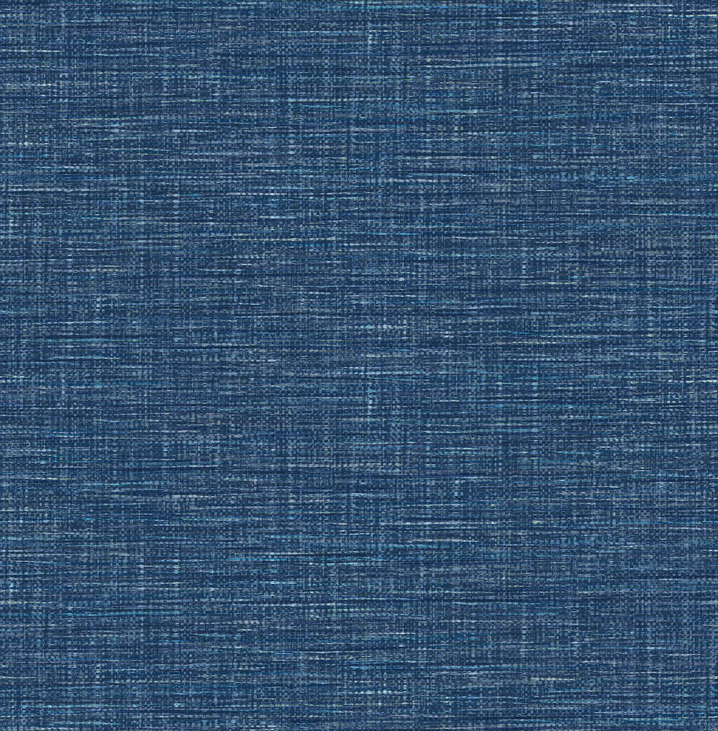 A-Street Prints Exhale Dark Blue Faux Grasscloth Wallpaper