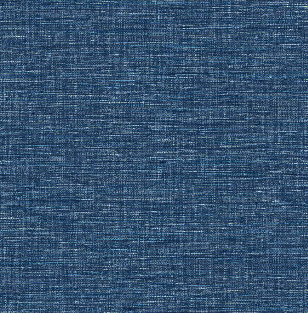 A-Street Prints Exhale Faux Grasscloth Dark Blue Wallpaper