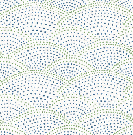A-Street Prints Bennett Dotted Scallop Blue Wallpaper