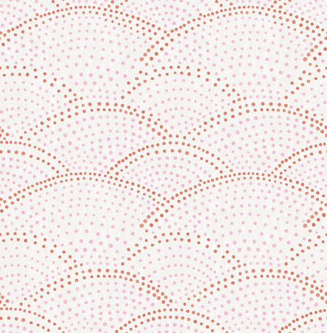 A-Street Prints Bennett Pink Dotted Scallop Wallpaper