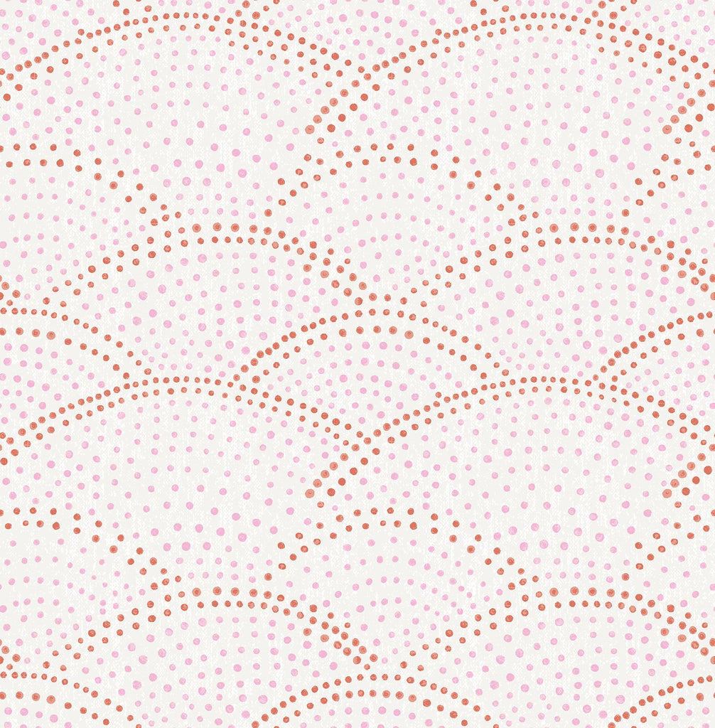 A-Street Prints Bennett Dotted Scallop Pink Wallpaper