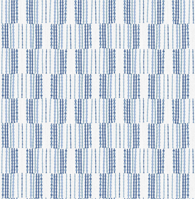 A-Street Prints Burgen Blue Geometric Linen Wallpaper