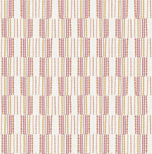 A-Street Prints Burgen Orange Geometric Linen Wallpaper