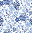 A-Street Prints Gwyneth Indigo Floral Wallpaper