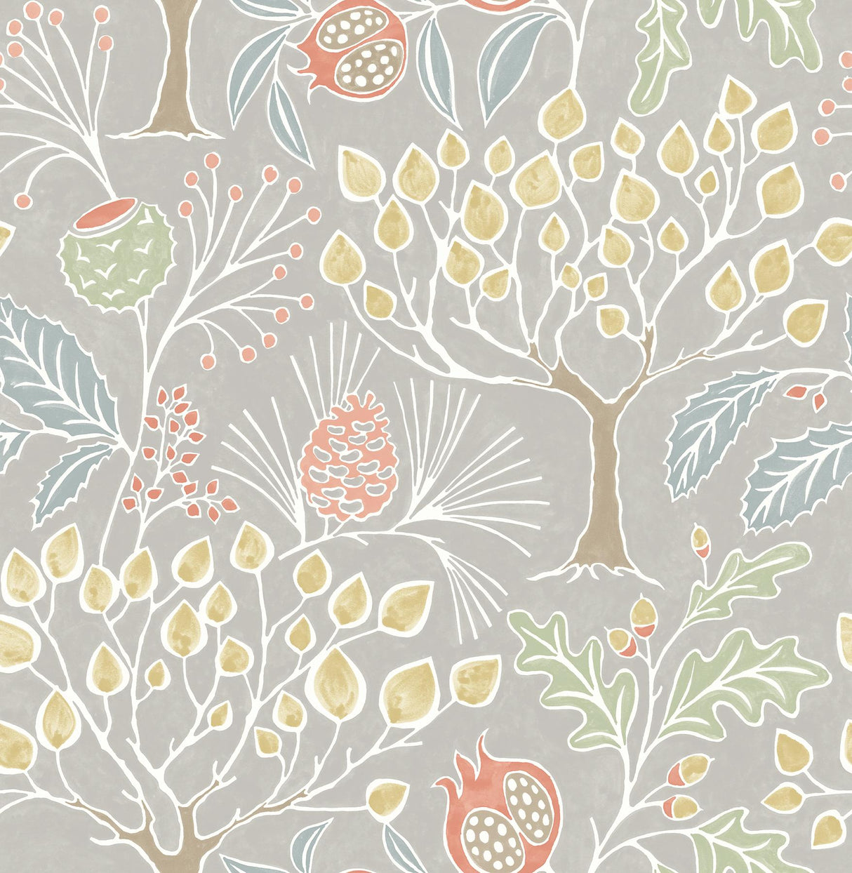 A-Street Prints Shiloh Botanical Light Grey Wallpaper