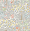 A-Street Prints Shiloh Light Grey Botanical Wallpaper