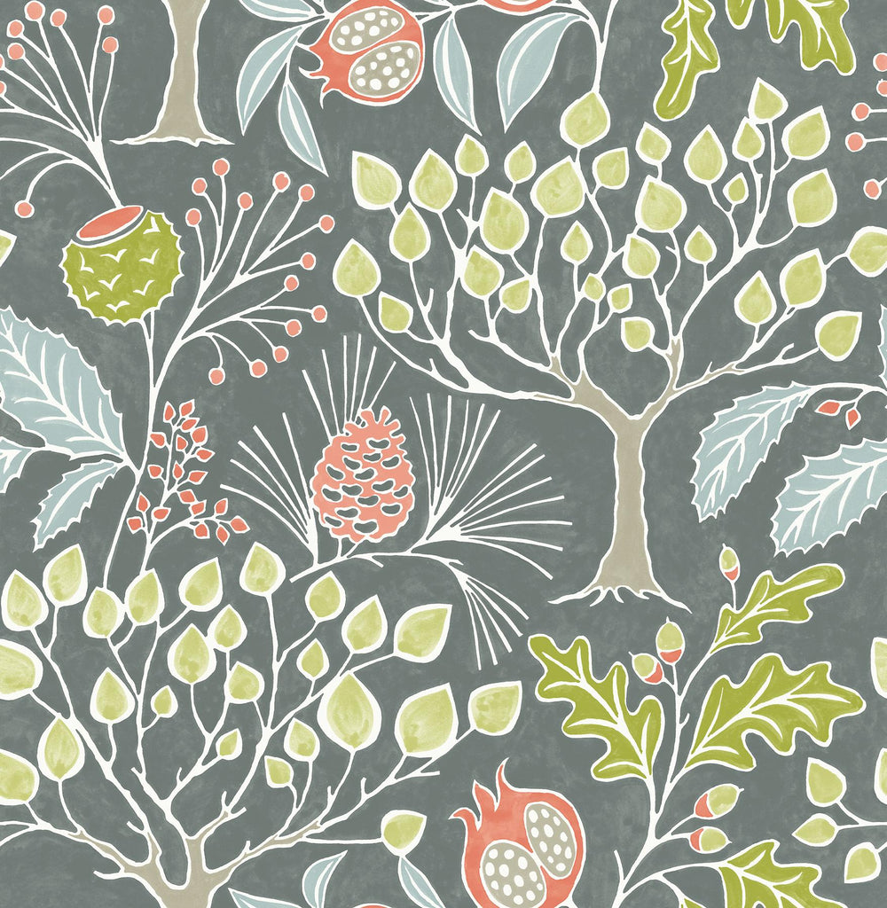 A-Street Prints Shiloh Botanical Grey Wallpaper