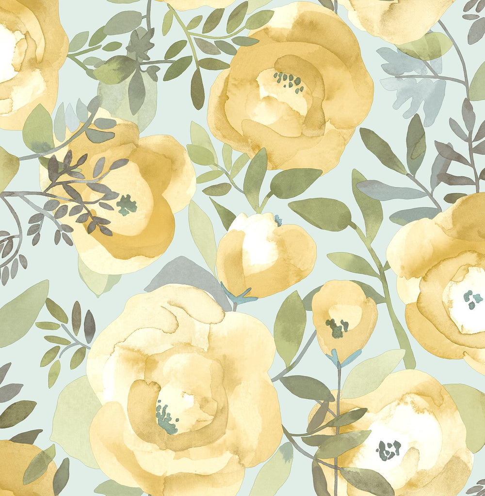 A-Street Prints Orla Floral Yellow Wallpaper