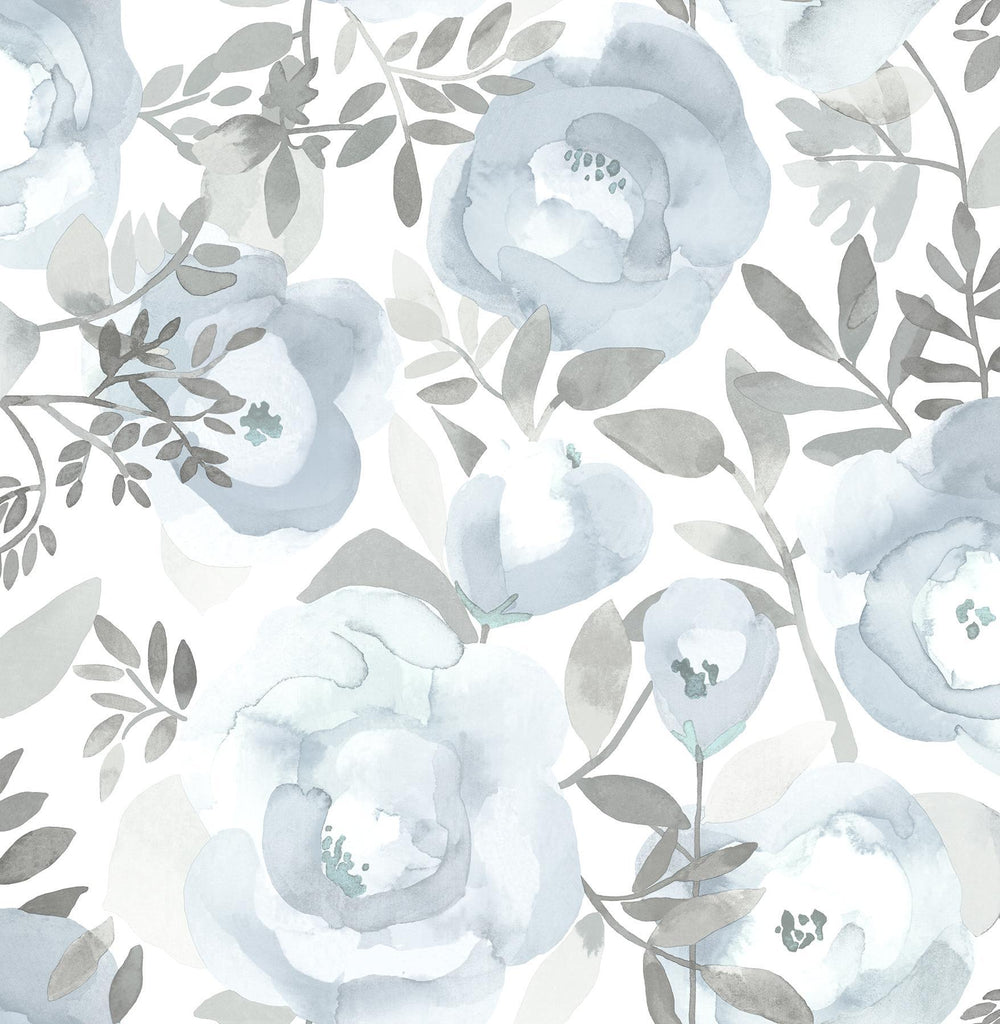 A-Street Prints Orla Blue Floral Wallpaper
