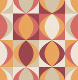 A-Street Prints Archer Linen Geometric Red Wallpaper