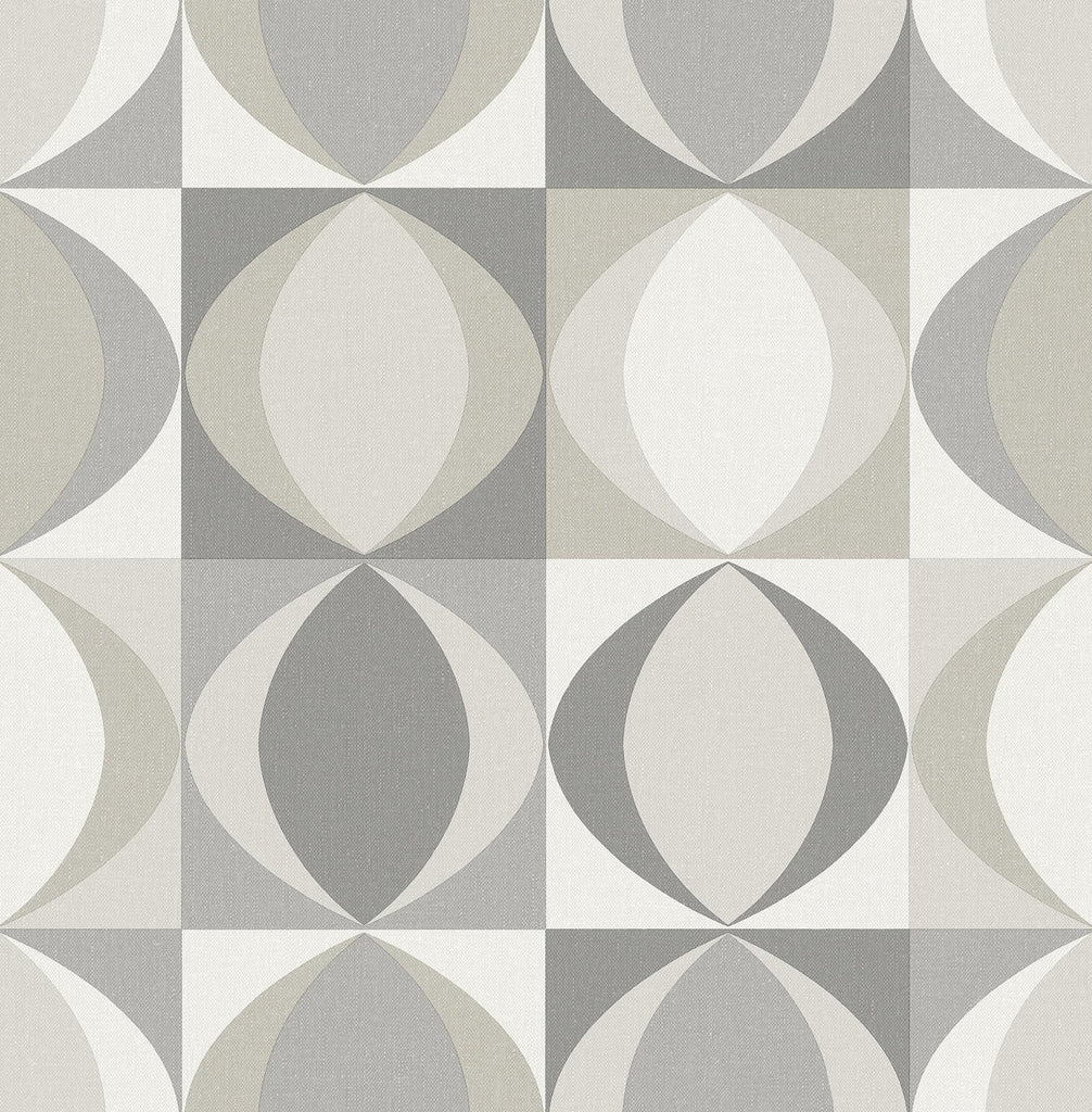 A-Street Prints Archer Grey Linen Geometric Wallpaper