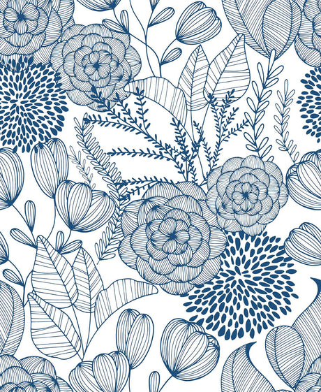 A-Street Prints Alannah Navy Botanical Wallpaper