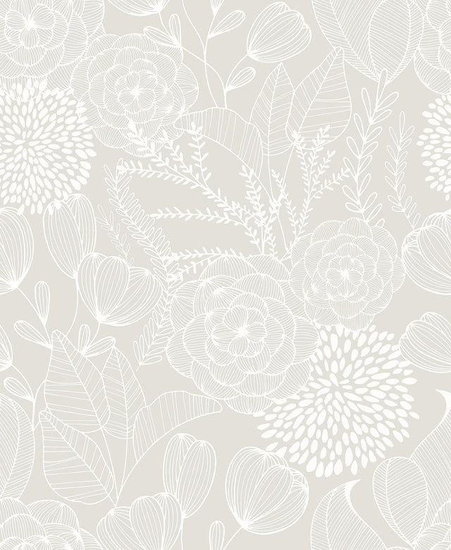 A-Street Prints Alannah Bone Botanical Wallpaper