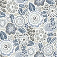 A-Street Prints Lucy Grey Floral Wallpaper