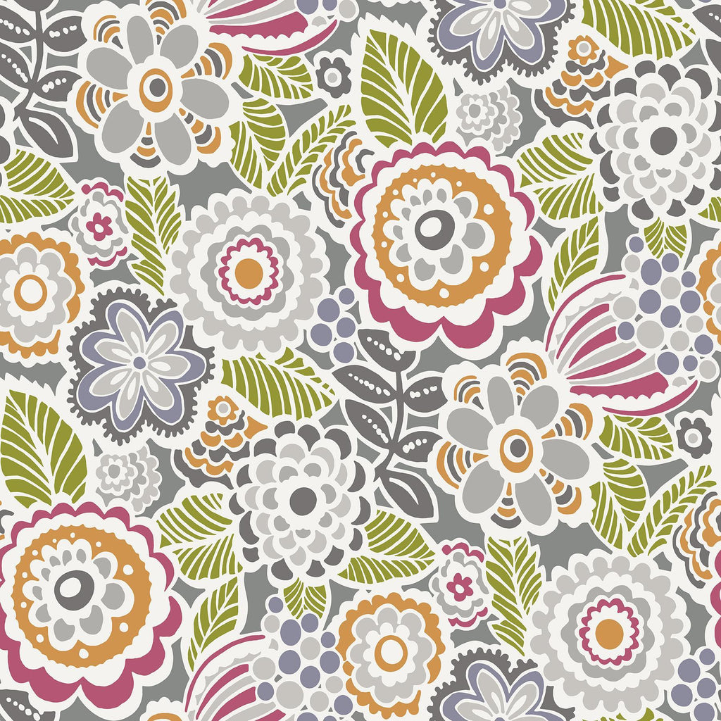 A-Street Prints Lucy Multicolor Floral Wallpaper