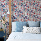 A-Street Prints Lucy Red Floral Wallpaper