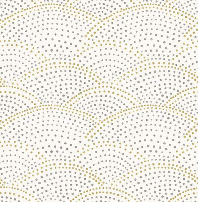 A-Street Prints Bennett Grey Dotted Scallop Wallpaper