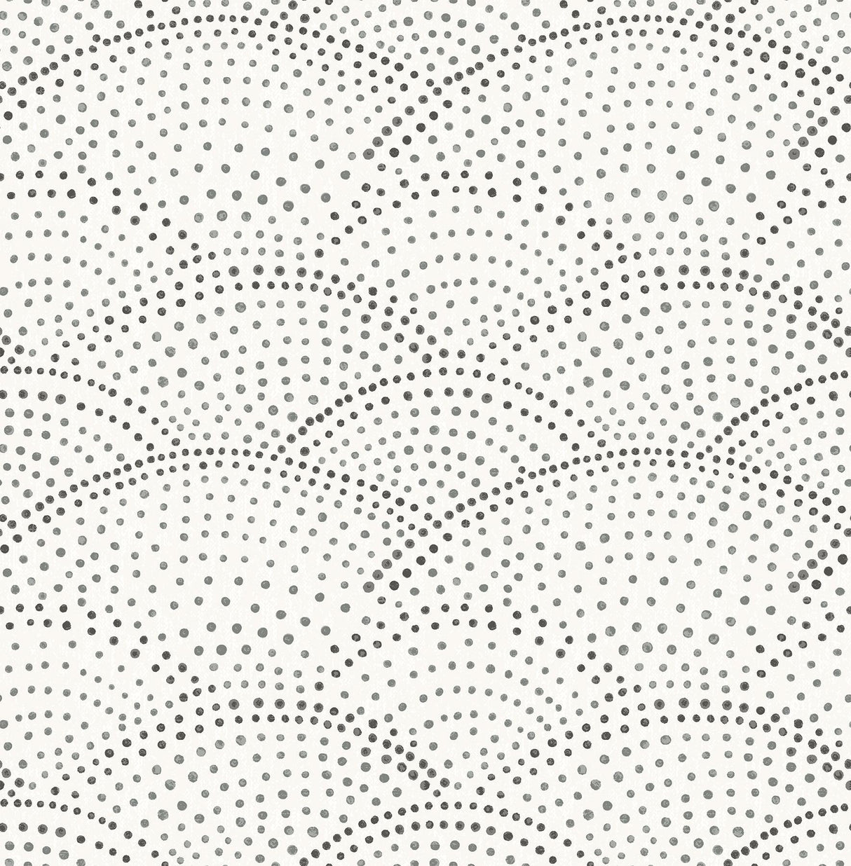 A-Street Prints Bennett Charcoal Dotted Scallop Wallpaper