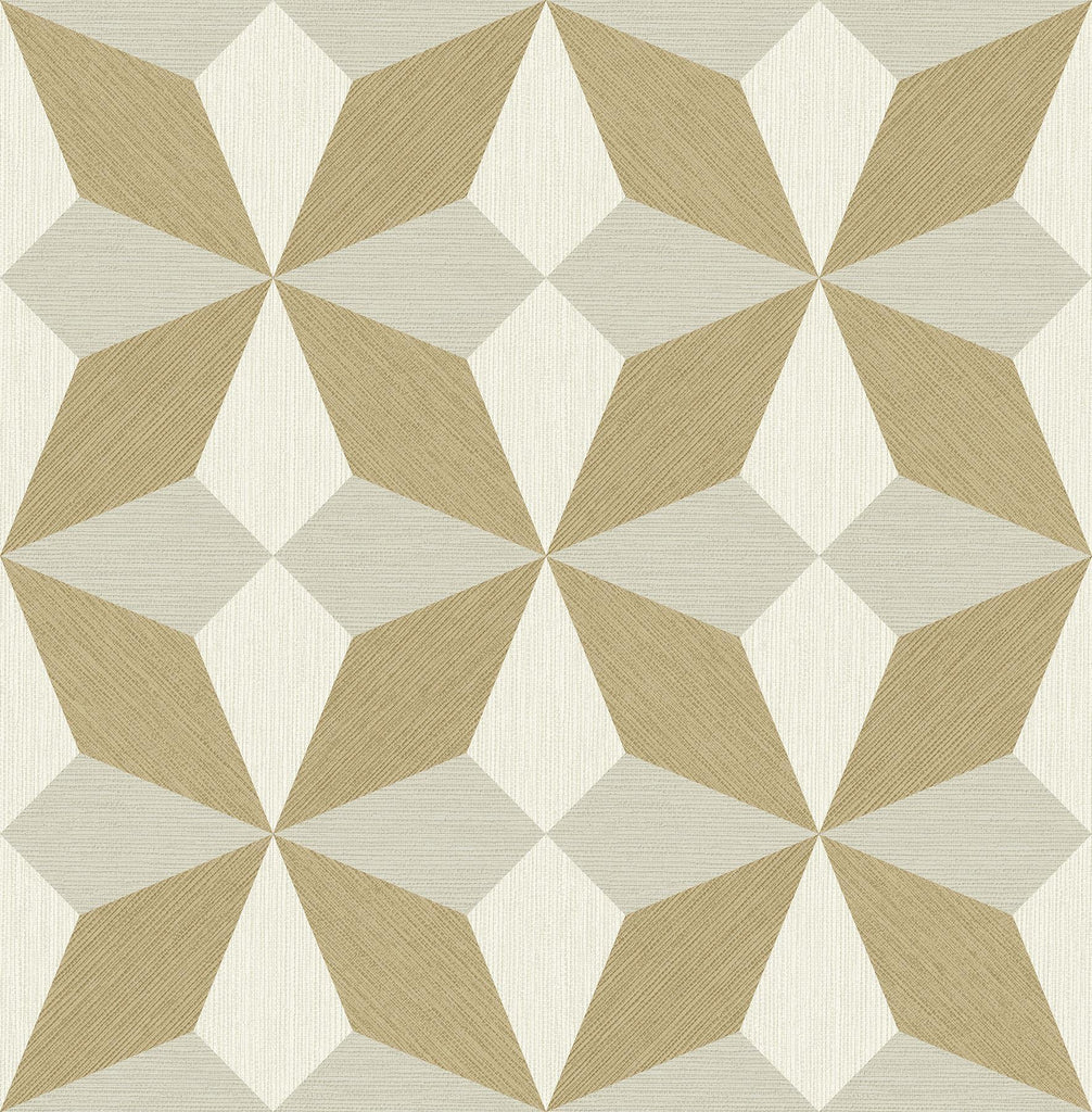 A-Street Prints Valiant Beige Faux Grasscloth Geometric Wallpaper